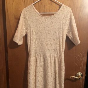 Tan knee length dress
